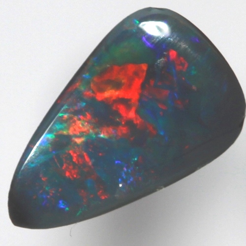 SOLID BLACK OPAL Bright red and turquoise
